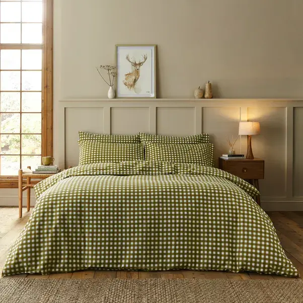 Maeva Gingham 100% Brushed Cotton Duvet Cover & Pillowcase Set