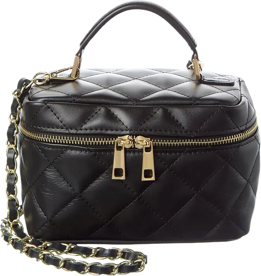 Mia Quilted Leather Vanity Bag