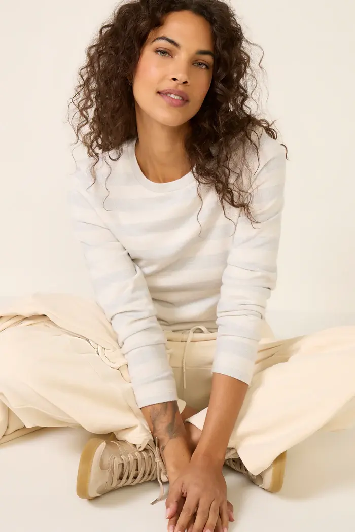 Brushed Rilo Lurex Stripe Top 